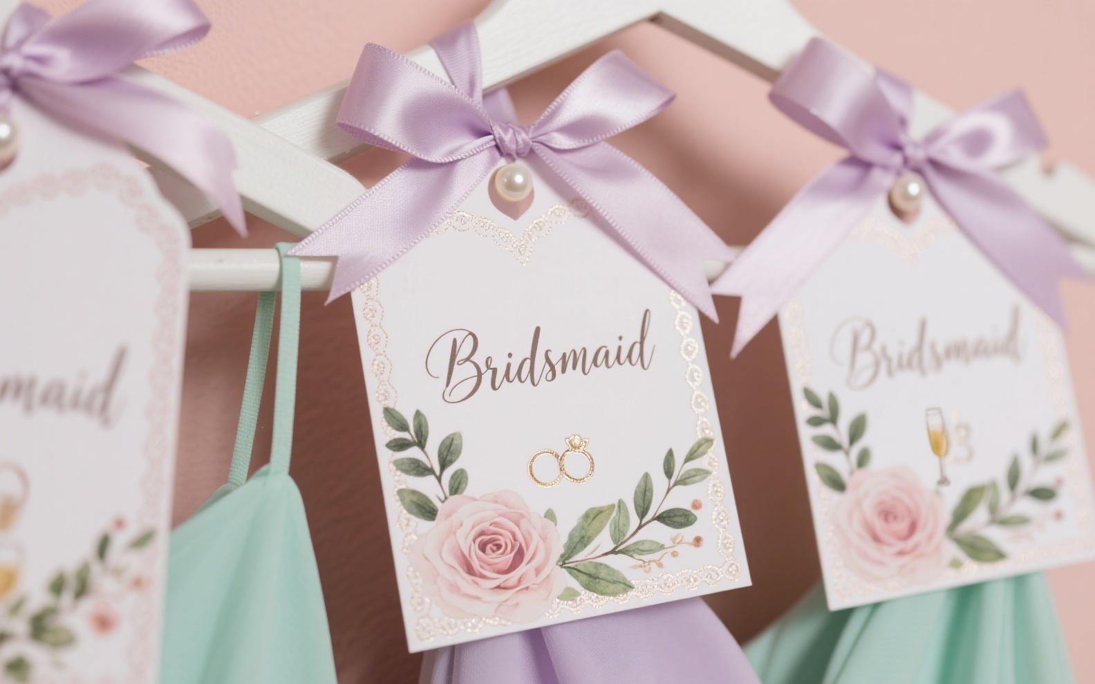 Bridesmaid hanger tags with personalized names